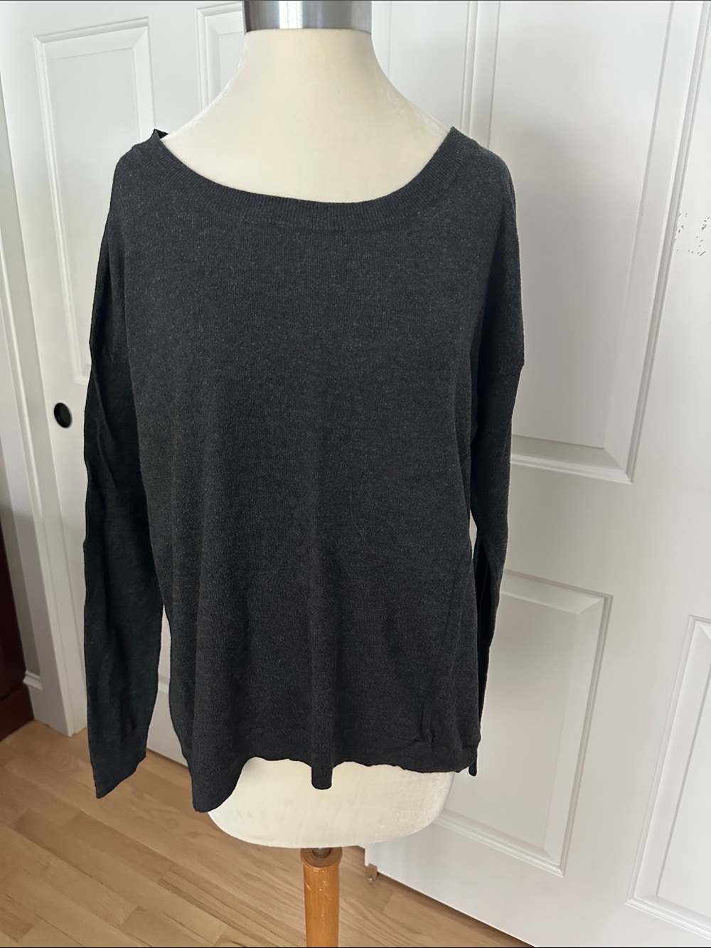 GAP Charcoal Scoop Neck Lightweight Sweater, Size M